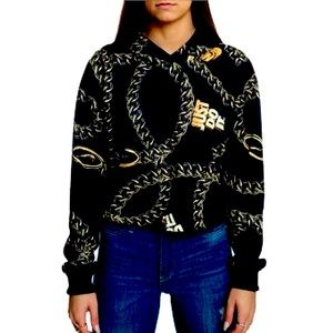 Nike black gold chain crop hoodie size medium